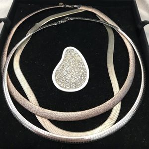 Sterling silver necklace and slide